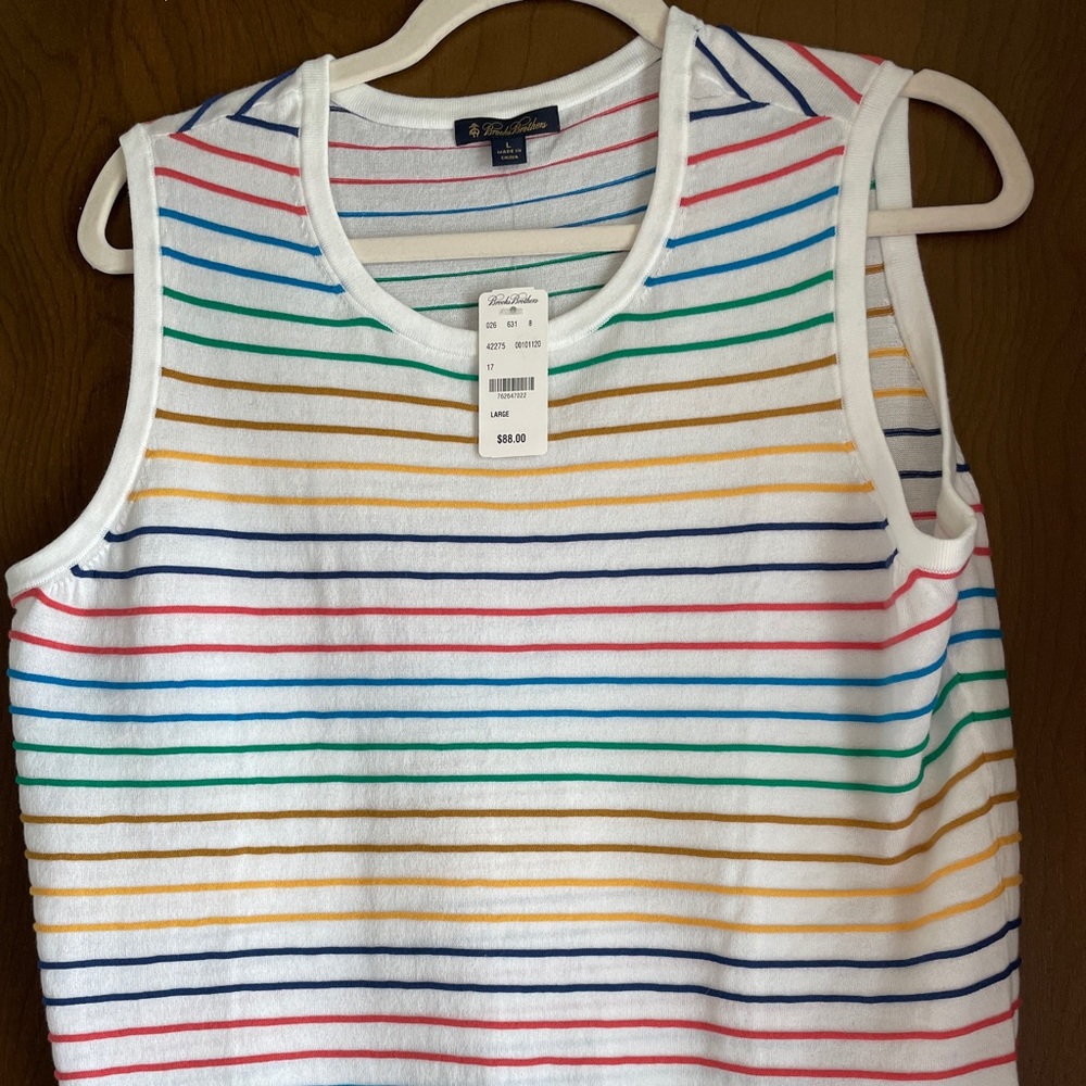 NWT Brooks Brothers rainbow stripe sleeveless top
